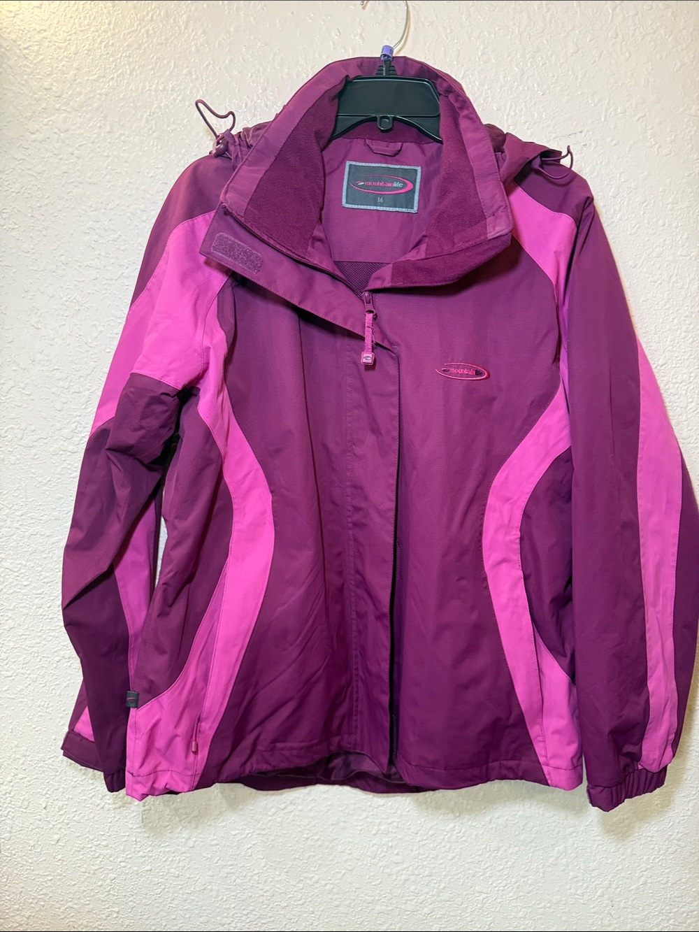 Girls Two-Tone Magenta Outdoor Jacket - Brand Unspecified